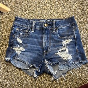 American Eagle Outfitters Distressed Blue Jean Shorts